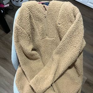 Tommy Hilfiger Sherpa Quarter Zip Hoodie Oversized